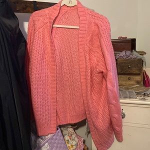Pink knitted cardigan